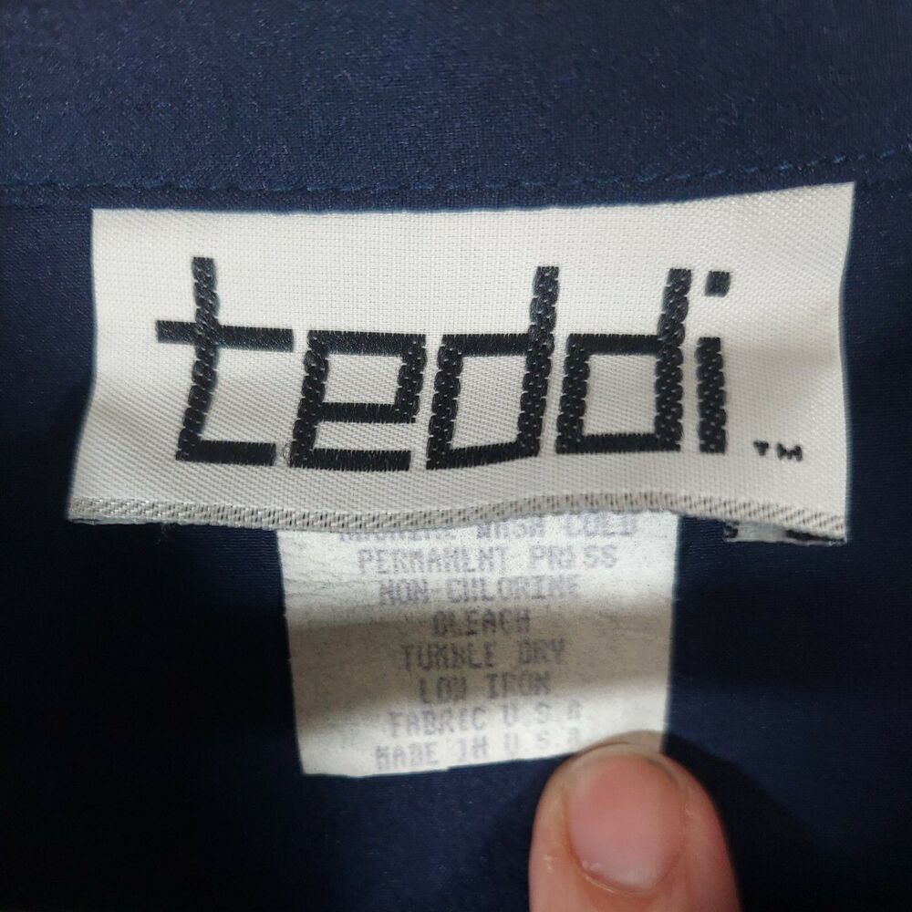 Teddi Vintage Abstract Stars Full Zip Women's Windbreaker Bomber Jacket L USA - Picture 3 of 10